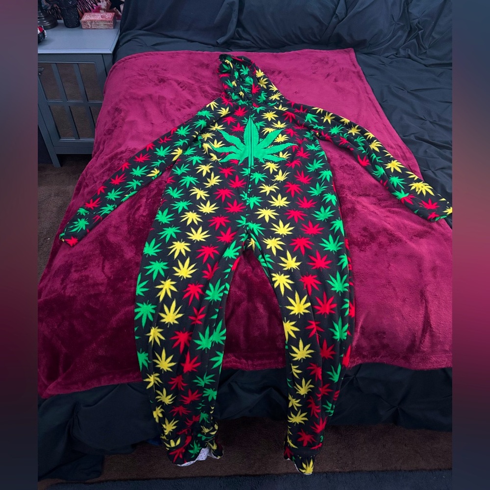 Colorful Leaf Print Onesie